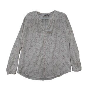 Dalia Blouse Womens Large Hearts Valentine's Day Long Sleeve Romantic Date Cute
